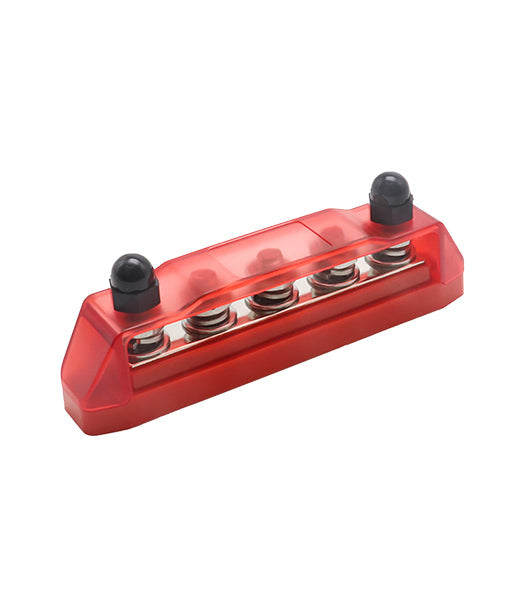 BB5P - Busbar 5 X 3/8” Studs Red & 5 X 5/16” Studs Black Power Bb5p Distribution Block with Ring Terminals (pair)