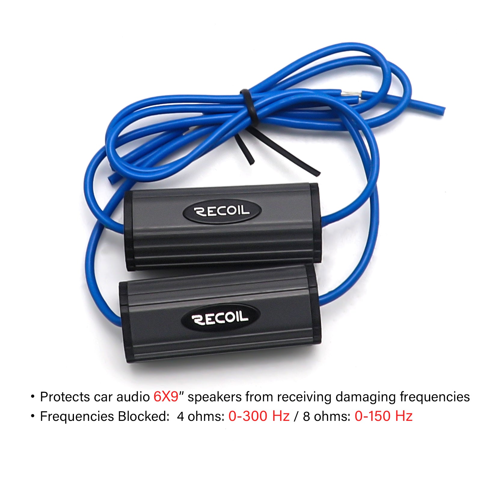 BB-69 - Bass Blocks Designed to Protect Car Audio 6x9 Inch Speakers, Eliminate Frequencies 0-300hz at 4ohms, Pair