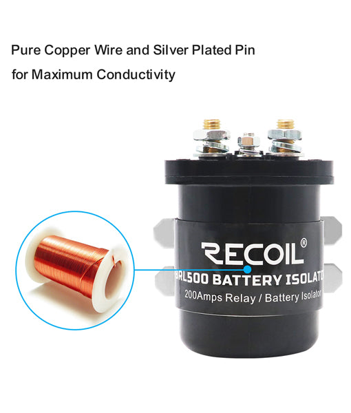 BRL500 - Recoil 500a Battery Isolator with Terminals