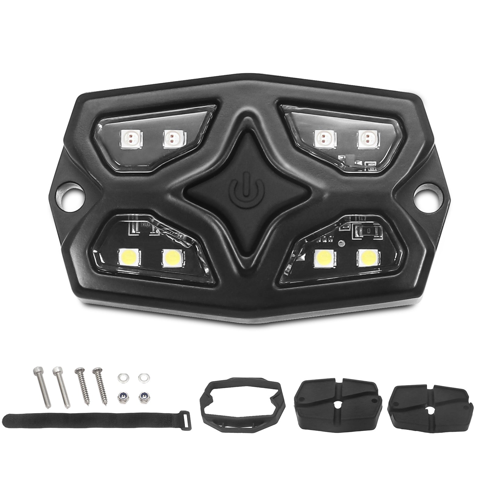 DDL-WR - UTV Golf Cart Dome Light Map Light Interior Light Universal 12-30v LED Light with Roll Bar Mount, IPX7 Waterproof, Super Bright LED with On/off Switch, for UTV ATV Golf Cart Boat RV Van Travel Trailer Off-road Vehicle, White & Red LED