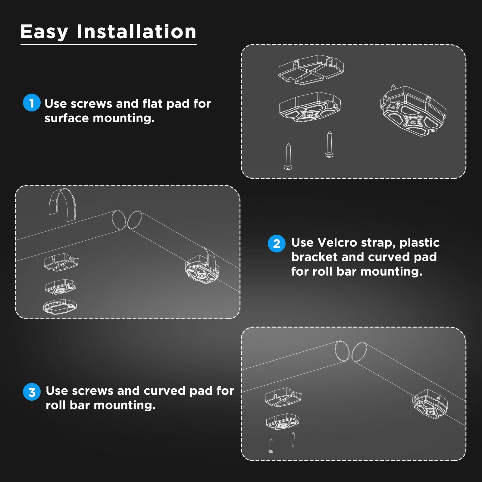 DDL-WG - UTV Golf Cart Dome Light Map Light Interior Light Universal 12-30v LED Light with Roll Bar Mount, IPX7 Waterproof, Super Bright LED with On/off Switch, for UTV ATV Golf Cart Boat RV Van Travel Trailer Off-road Vehicle, White & Green LED