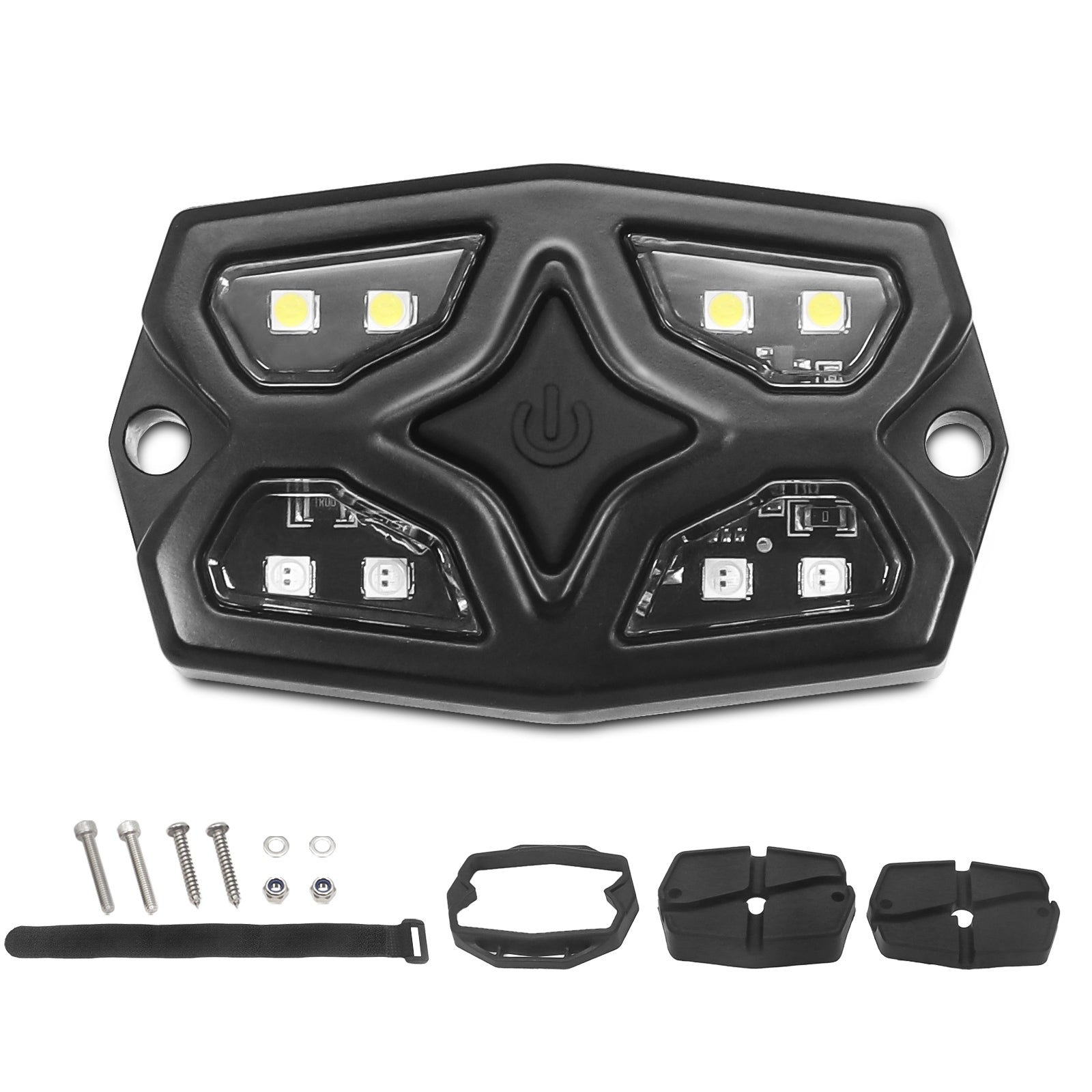 DDL-WR - UTV Golf Cart Dome Light Map Light Interior Light Universal 12-30v LED Light with Roll Bar Mount, IPX7 Waterproof, Super Bright LED with On/off Switch, for UTV ATV Golf Cart Boat RV Van Travel Trailer Off-road Vehicle, White & Red LED