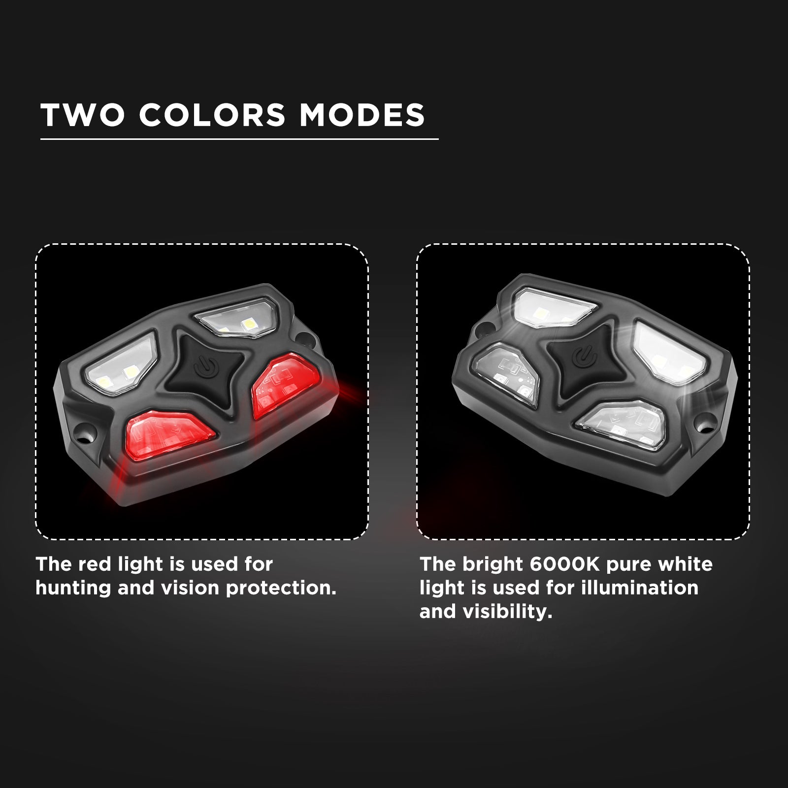 DDL-WR - UTV Golf Cart Dome Light Map Light Interior Light Universal 12-30v LED Light with Roll Bar Mount, IPX7 Waterproof, Super Bright LED with On/off Switch, for UTV ATV Golf Cart Boat RV Van Travel Trailer Off-road Vehicle, White & Red LED