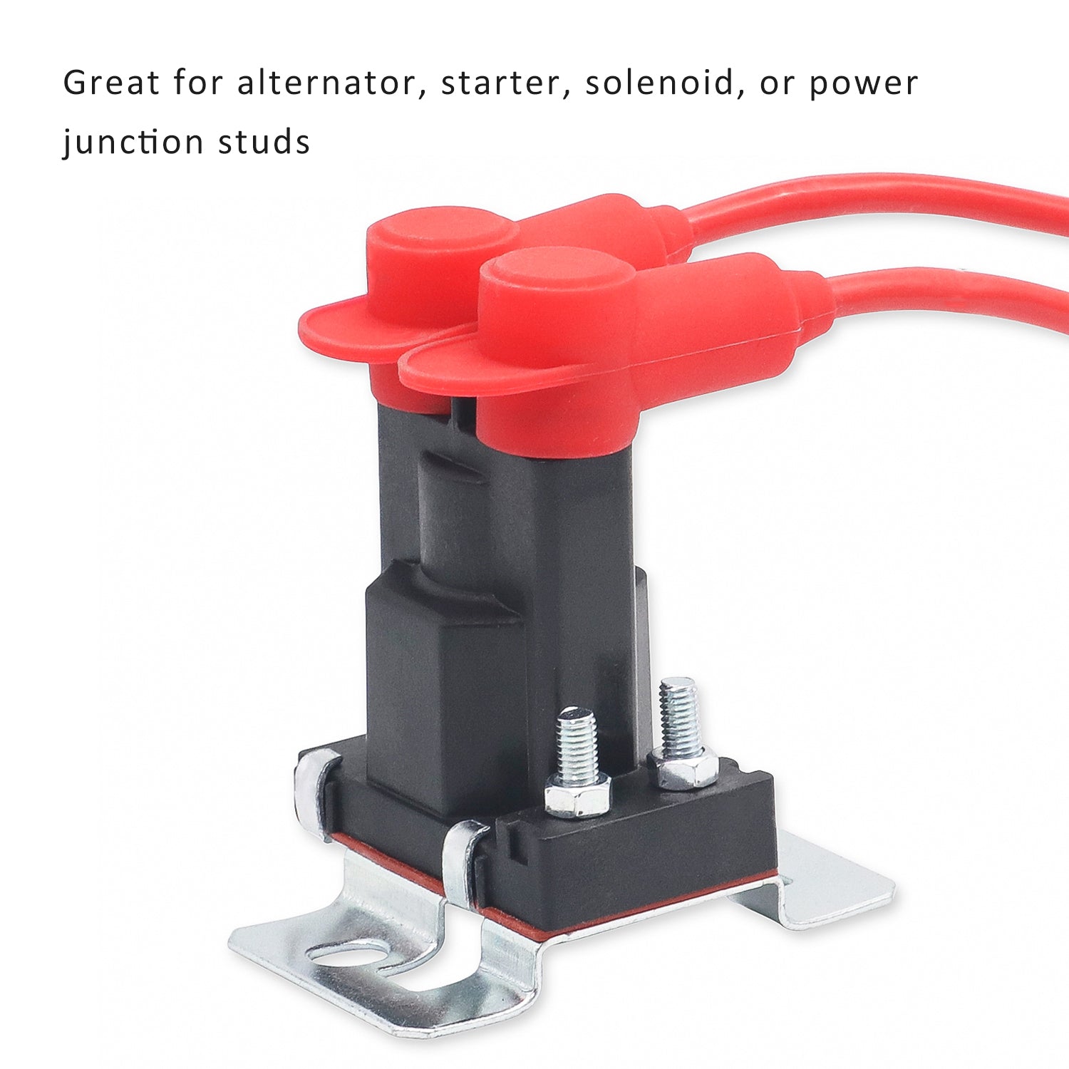 STC20-6R - 6 Pack Silicone Terminal Covers for Alternator Battery Stud and Power Junction Blocks, Fits 2/0awg to 3/0awg Wire, 6pcs Red