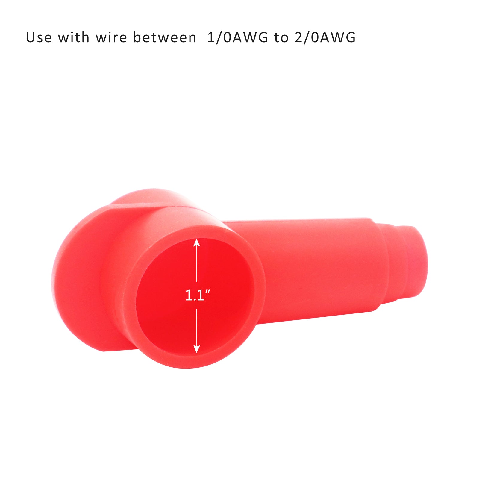 STC20-6R - 6 Pack Silicone Terminal Covers for Alternator Battery Stud and Power Junction Blocks, Fits 2/0awg to 3/0awg Wire, 6pcs Red