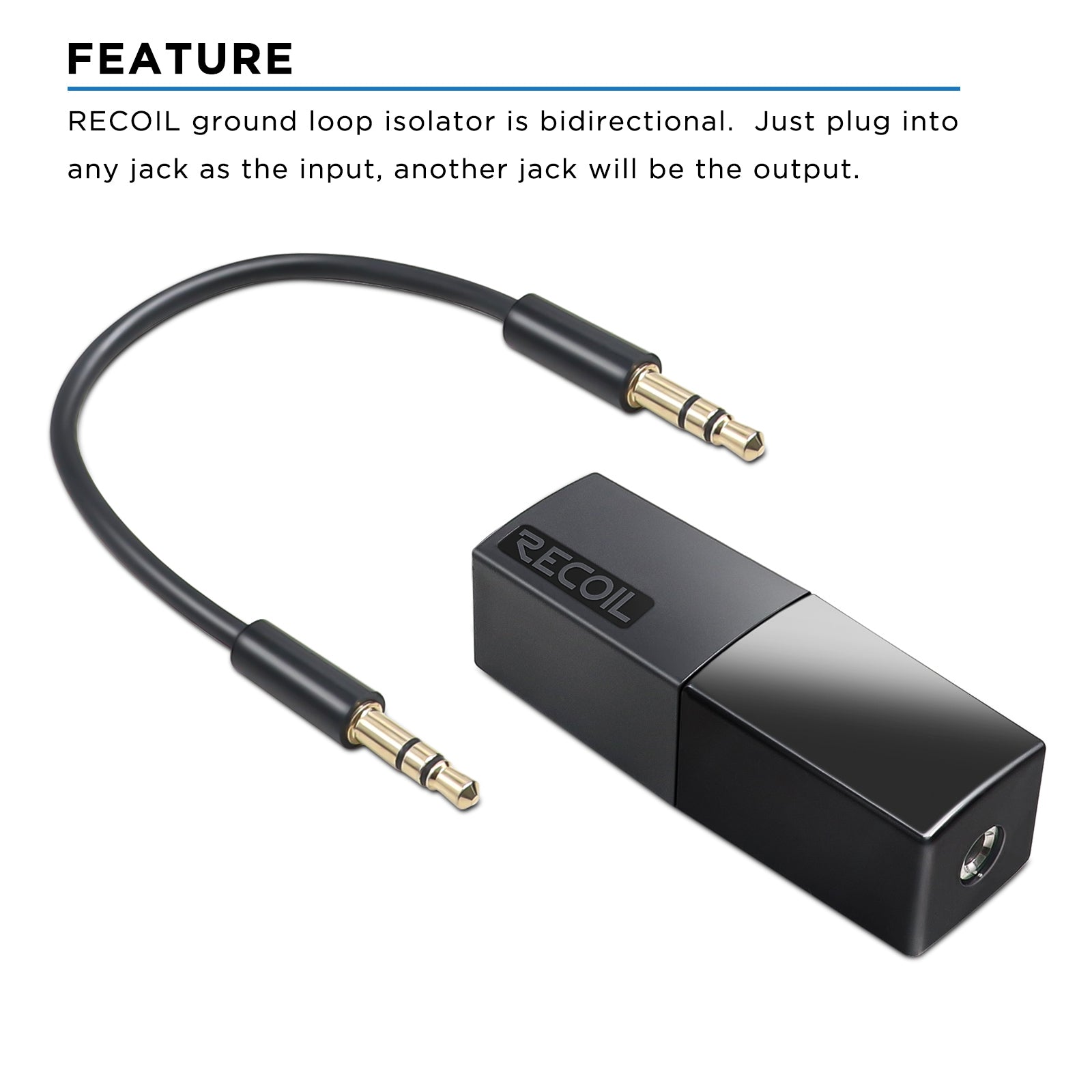 NF35 - Ground Loop Noise Isolator for Car Audio, Home, Pc Stereo System with 3.5mm Audio Cable, Eliminate Noise