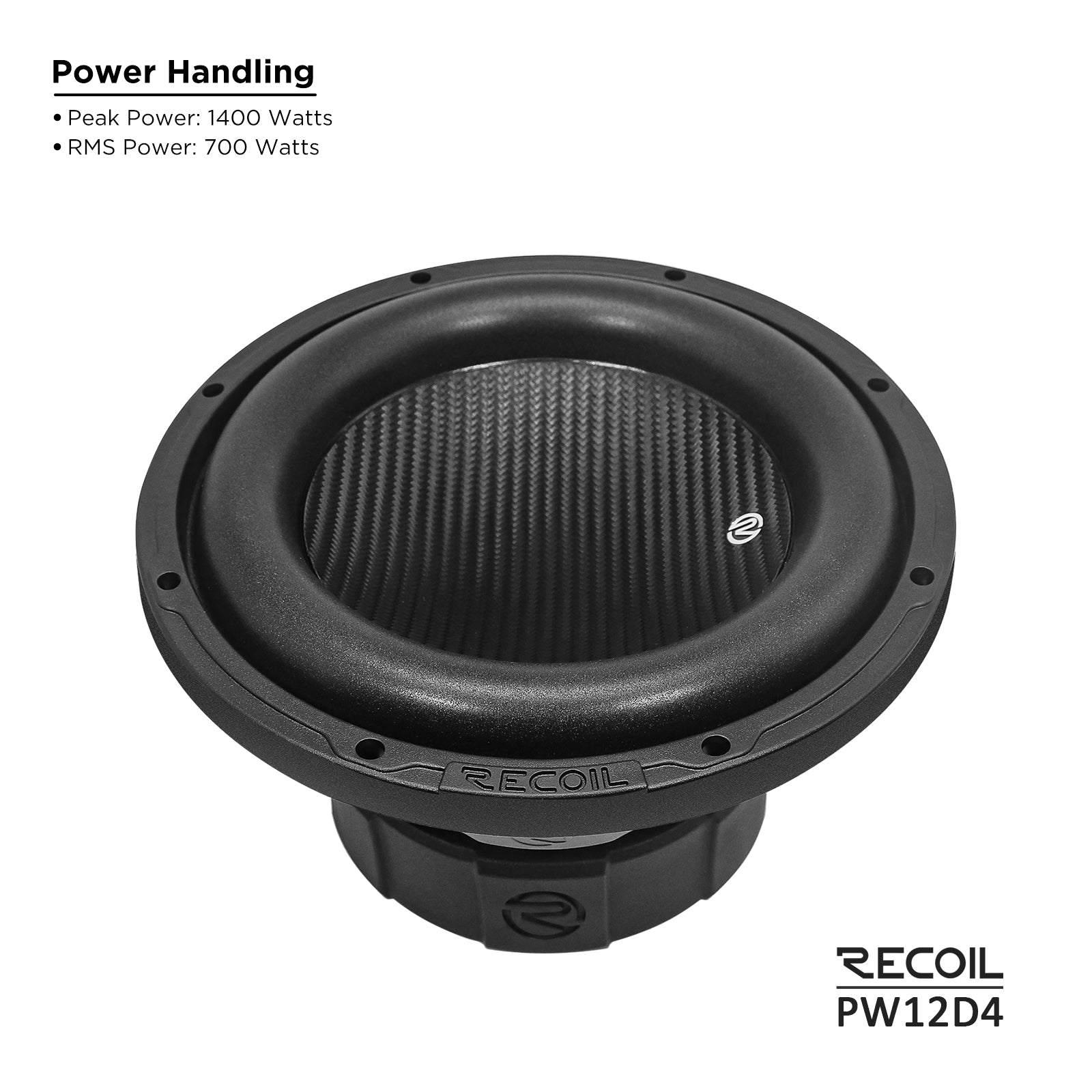 PW12D4 - Echo Pro 12 Inch Subwoofer - 1,400 Watts Power Dual 4 OHM