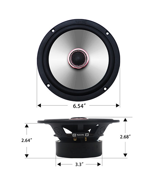RAX65 - Rose Gold Series 6.5 Inch 2-way 4-ohm Car Audio Coaxial Speaker System