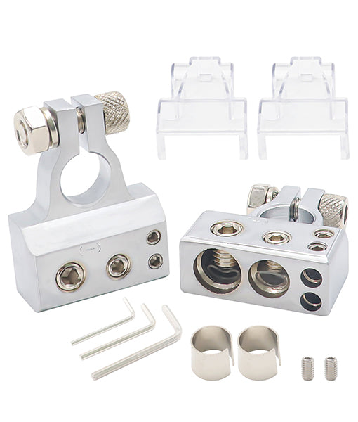 RBT - Recoil 0/4/8/10 Gauge Battery Terminals with Shims, Positive and Negative
