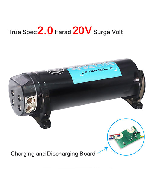 REC2D - True Spec 2 Farad Power Capacitor with Blue Digital Display