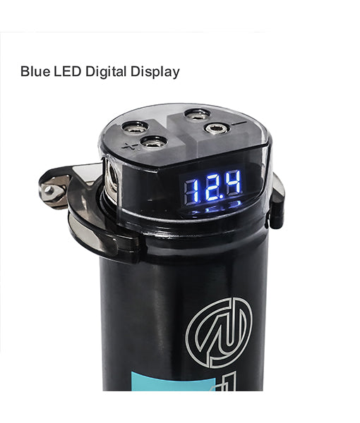 REC2D - True Spec 2 Farad Power Capacitor with Blue Digital Display