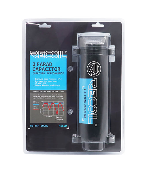 REC2D - True Spec 2 Farad Power Capacitor with Blue Digital Display