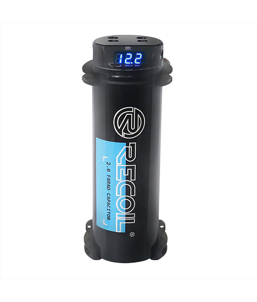 REC2D - True Spec 2 Farad Power Capacitor with Blue Digital Display