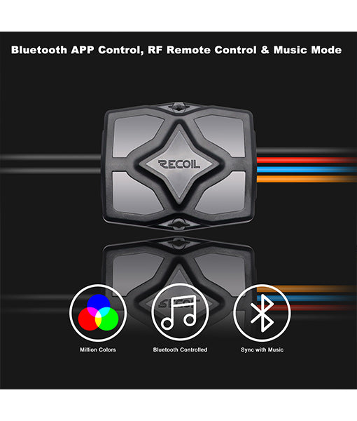 RLK4 - Waterproof Rgbw LED Rock Lights 4 Pods, Underglow Multicolor LED Light for Car Truck ATV UTV Suv Off-road Boat, Bluetooth App and Rf Remote Controller, Music Mode