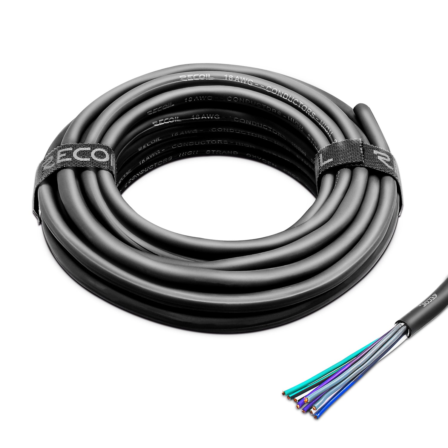 RS918-20 - 20-feet 9-conductor Speaker Cable, 18awg CCA, Ultra-flex and Easy Peel Jacket, 4-channel Speaker Wire and Remote Wire