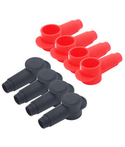 STC10-8 - Silicone Terminal Covers for Alternator Battery Stud and Power Junction Blocks, Fits 2awg-1/0awg Wire, 4 Red and 4 Black Pairs (8 Pack)