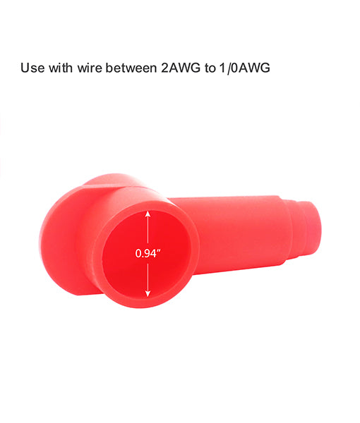 STC10-8 - Silicone Terminal Covers for Alternator Battery Stud and Power Junction Blocks, Fits 2awg-1/0awg Wire, 4 Red and 4 Black Pairs (8 Pack)