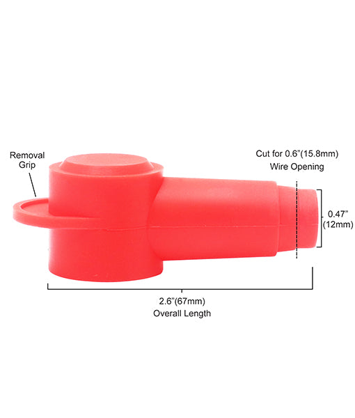STC10-8 - Silicone Terminal Covers for Alternator Battery Stud and Power Junction Blocks, Fits 2awg-1/0awg Wire, 4 Red and 4 Black Pairs (8 Pack)