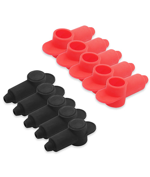 STC12-10 - Silicone 3/8" Stud Terminal Cover, Red and Black (5 Pairs)
