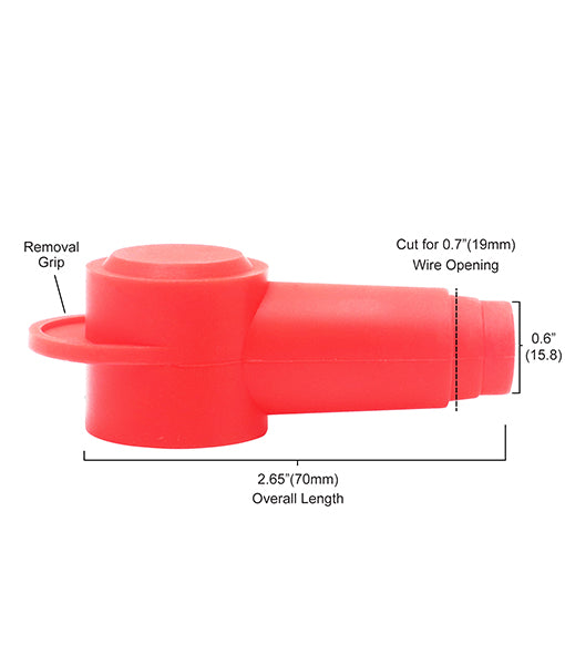 STC20-6 - Silicone Terminal Covers for Alternator Battery Stud and Power Junction Blocks, Fits 2-2/0awg Wire, 3 Red and 3 Black Pairs (6 Pack)