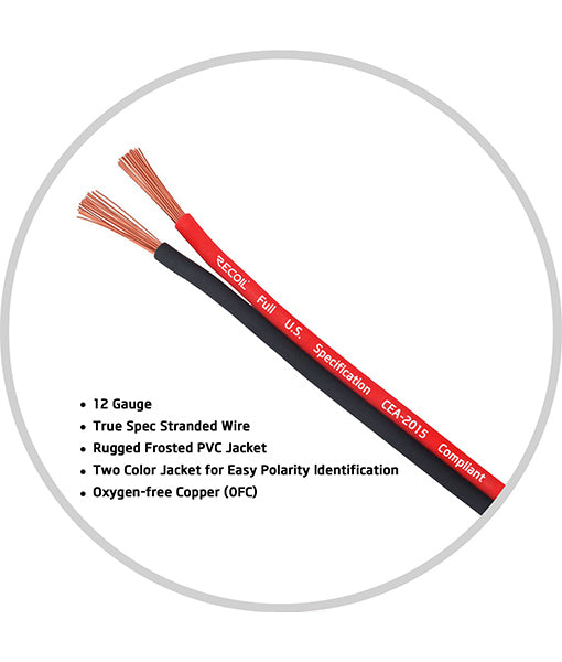 SW12-25 - Premium True Spec 12 Gauge 25 Feet Speaker Wire